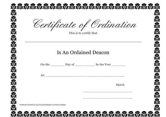 Deacon Certificate of Ordination Template Download Printable PDF  In Certificate Of Ordination Template Intended For Certificate Of Ordination Template