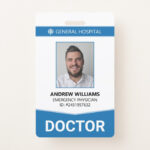 Doctor Hospital Medical Staff ID Badge  Zazzle.com In Hospital Id Card Template