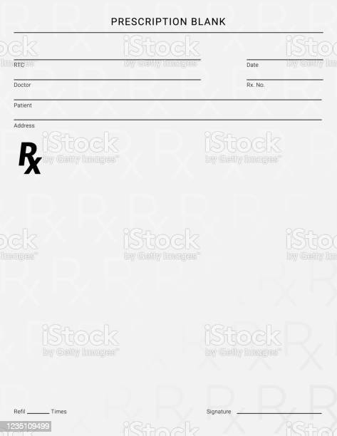 Doctors Rx Pad Template Blank Medical Prescription Form Stock Illustration  - Download Image Now Within Blank Prescription Pad Template For Blank Prescription Pad Template