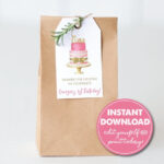 Editable 11st Birthday Party Favor Tag Template, Girl’s First  With Regard To Goodie Bag Label Template