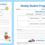 Editable Weekly Student Progress Report Throughout Student Progress Report Template
