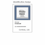 Employee Photo ID Badge (portrait) For Visitor Badge Template Word