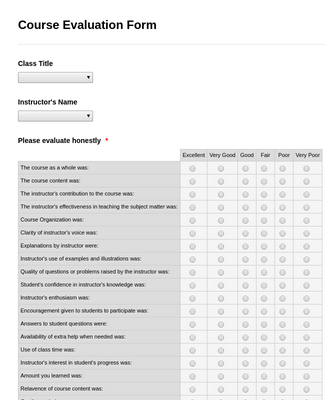 Evaluation Forms – Form Templates  JotForm Within Blank Evaluation Form Template