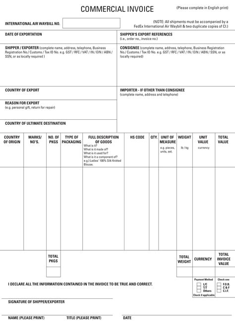 Fedex Invoice Template - Drone Fest Throughout Fedex Proforma Invoice Template With Fedex Proforma Invoice Template
