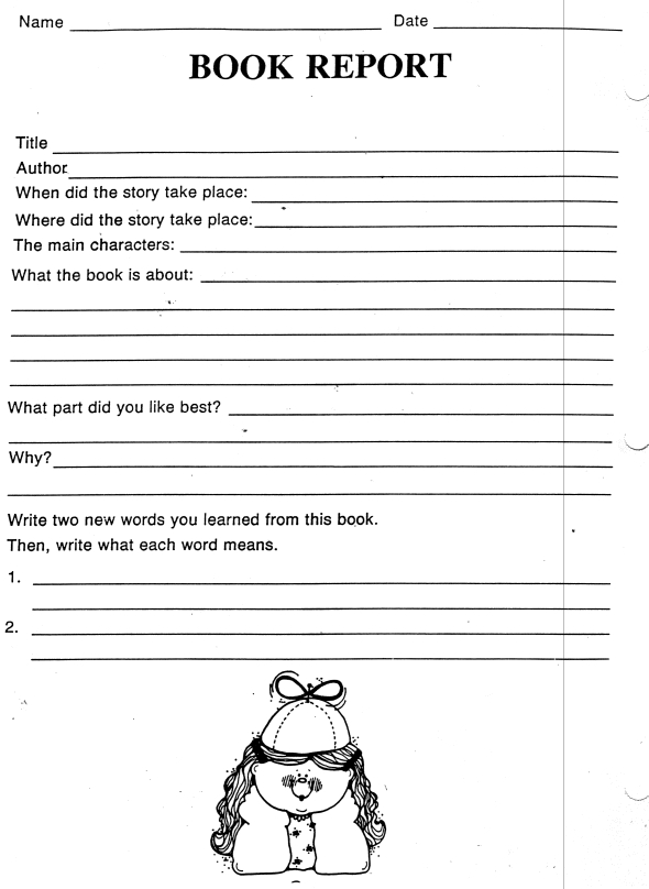 Fourth Grade Book Report Template (Page 11) – Line.11QQ