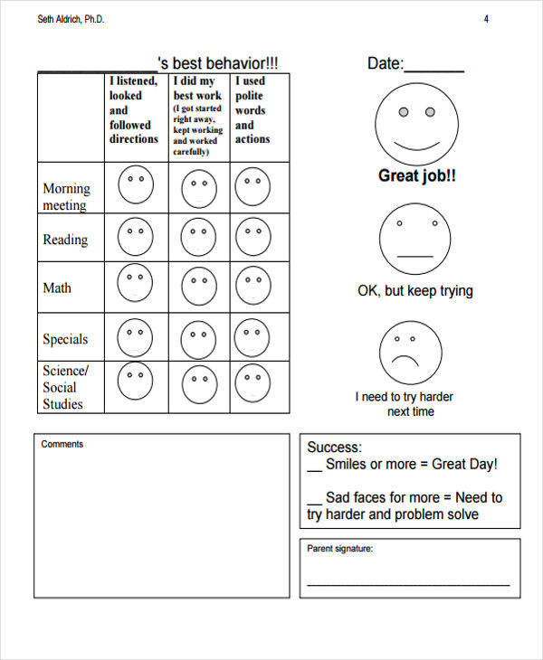 FREE 11+ Daily Log Samples & Templates in PDF  MS Word Pertaining To Daily Behavior Report Template In Daily Behavior Report Template