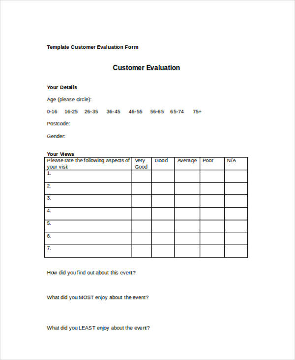 FREE 11+ Event Evaluation Forms in MS Word With Blank Evaluation Form Template Intended For Blank Evaluation Form Template