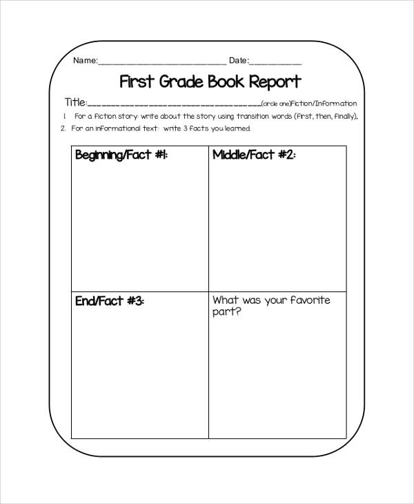 FREE 11+ Sample Book Reports in PDF  MS Word Within First Grade Book Report Template Intended For First Grade Book Report Template