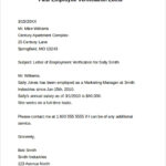 FREE 11+ Sample Employee Verification Letter Templates in PDF  MS  Regarding Employment Verification Letter Template Word