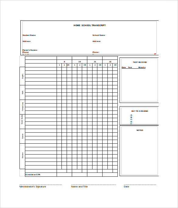 FREE 11+ Sample Homeschool Report Card Templates in PDF  MS Word  Within Report Card Template Middle School Regarding Report Card Template Middle School