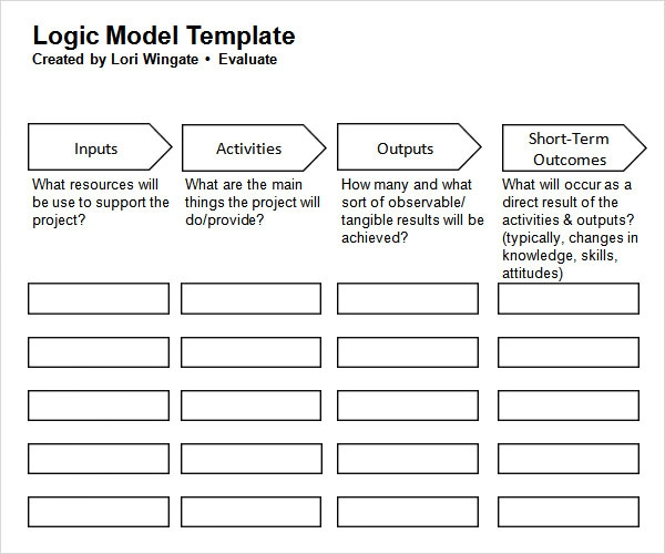 FREE 11+ Sample Logic Models In PDF  MS Word With Regard To Logic Model Template Microsoft Word