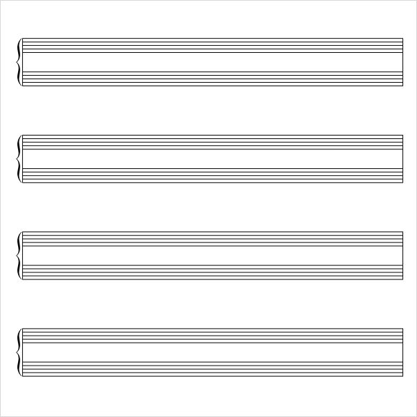 FREE 11+ Sample Music Staff Paper Templates In PDF  MS Word In Blank Sheet Music Template For Word