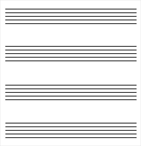 FREE 11+ Sample Music Staff Paper Templates in PDF  MS Word Pertaining To Blank Sheet Music Template For Word Throughout Blank Sheet Music Template For Word