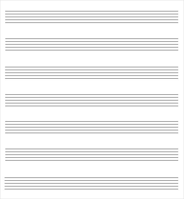 FREE 11+ Sample Music Staff Paper Templates in PDF  MS Word Throughout Blank Sheet Music Template For Word With Regard To Blank Sheet Music Template For Word
