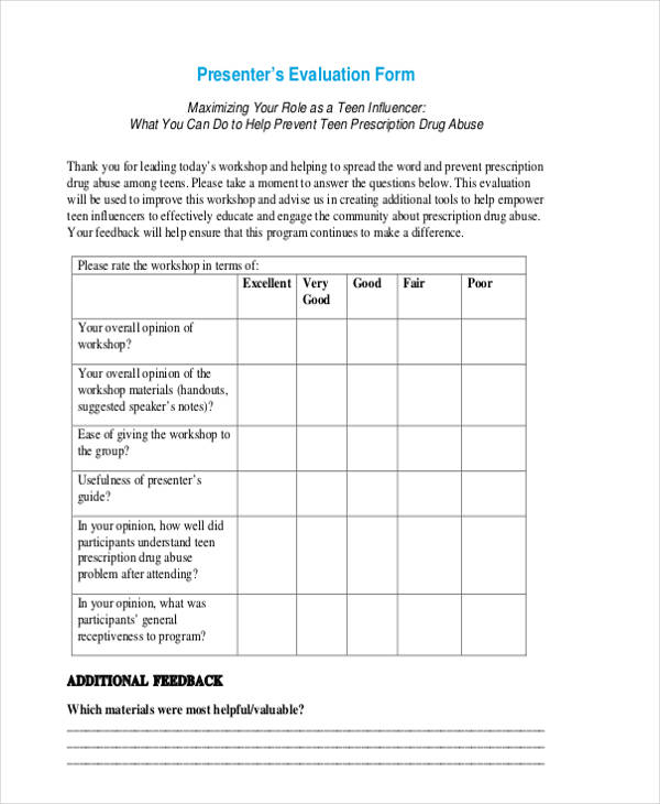 FREE 11+ Workshop Evaluation Forms in PDF  MS Word Throughout Blank Evaluation Form Template With Regard To Blank Evaluation Form Template