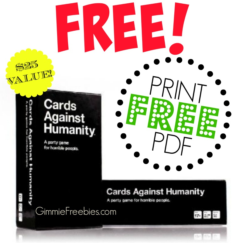 FREE Cards Against Humanity Card Game ($11 Value)  GimmieFreebies Regarding Cards Against Humanity Template