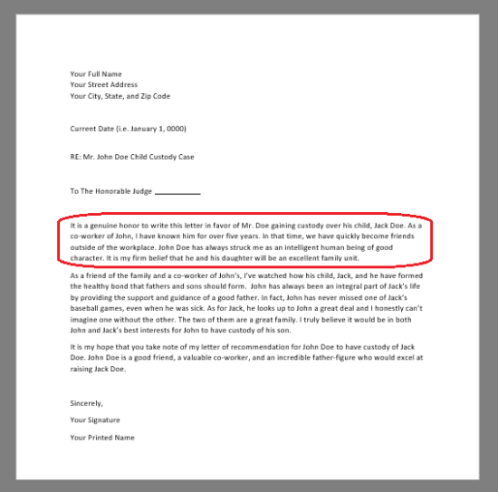 Free Character Reference Letter (for Court) Template - Samples  With Letter To Judge Template For Letter To Judge Template