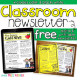 Free Classroom Newsletter Digital Printable for Back to School Regarding Free School Newsletter Templates