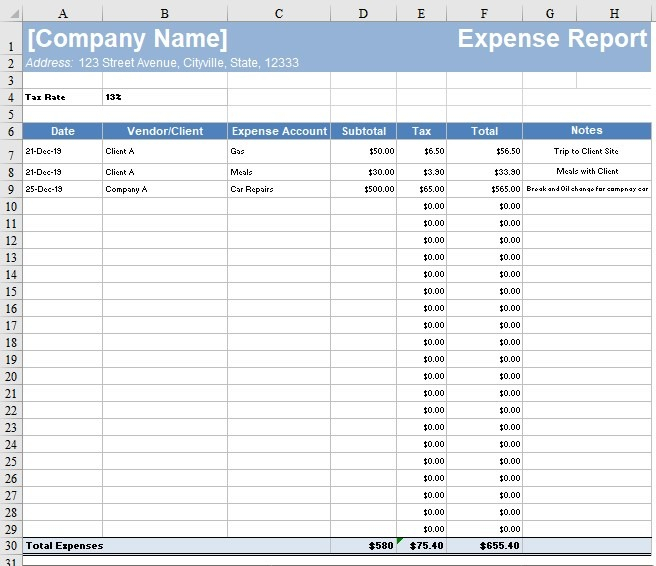 Free Expense Report Template – Download Now – FreshBooks With Regard To Check Out Report Template In Check Out Report Template