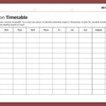 FREE! – GCSE Revision Timetable Template – Secondary Education For Blank Revision Timetable Template