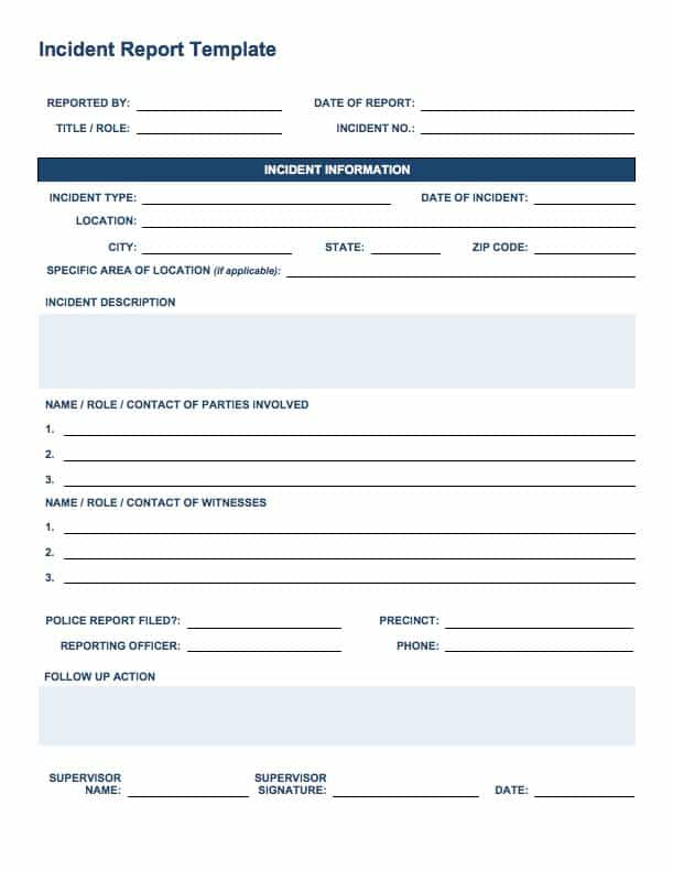 Free Incident Report Templates & Forms  Smartsheet Regarding Incident Report Form Template Word Within Incident Report Form Template Word