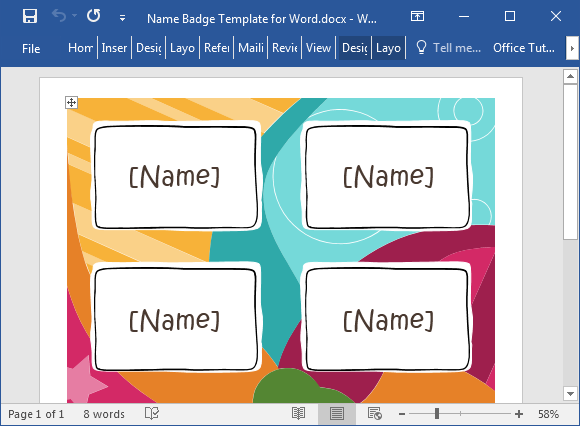Free Name Badge Template For Word Intended For Visitor Badge Template Word
