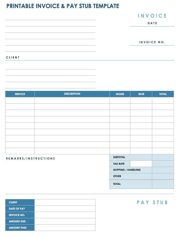 Free Pay Stub Templates   Smartsheet With Regard To Pay Stub Template Word Document In Pay Stub Template Word Document