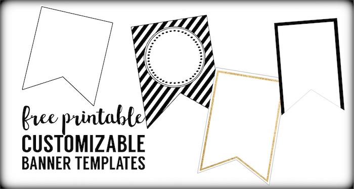 Free Printable Banner Templates Blank Banners  Paper Trail Design Inside Triangle Banner Template Free Pertaining To Triangle Banner Template Free