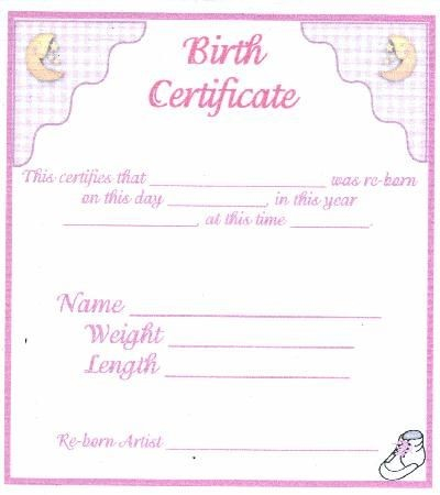 Free Printable Blank Baby Birth Certificates Templates Certificate  Intended For Baby Doll Birth Certificate Template With Baby Doll Birth Certificate Template