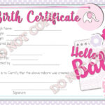 Free Printable Blank Baby Birth Certificates Templates Certificate  Within Baby Doll Birth Certificate Template