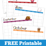 FREE Printable Calendar For Kids – Editable & Undated – My Joy  With Blank Calendar Template For Kids