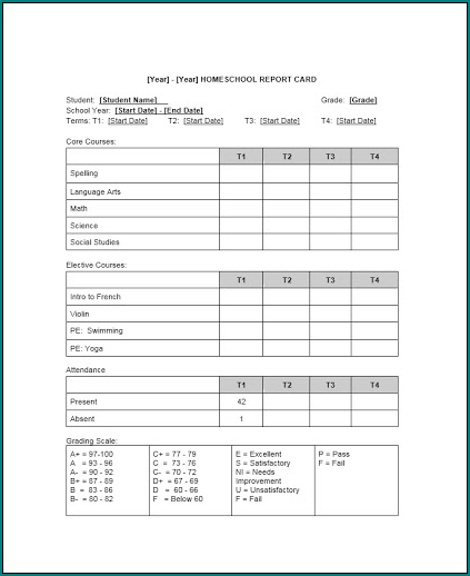Free Printable Homeschool Report Card Template  Bogiolo With Regard To Homeschool Report Card Template For Homeschool Report Card Template