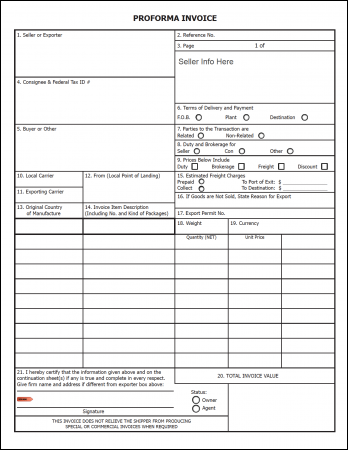 Free Proforma Invoice Template  PDF  WORD  EXCEL With Fedex Proforma Invoice Template For Fedex Proforma Invoice Template