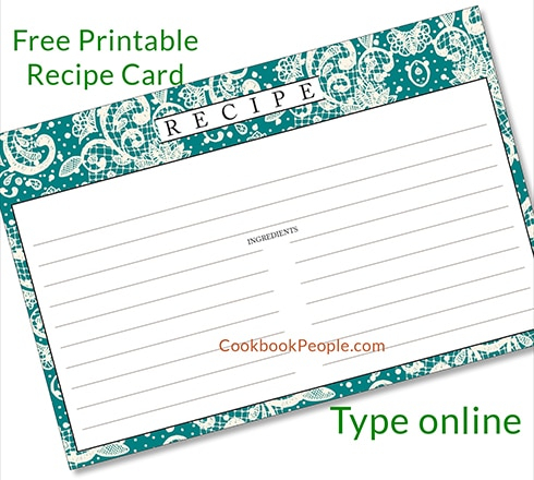 Free Recipe Cards - Cookbook People Regarding Fillable Recipe Card Template Pertaining To Fillable Recipe Card Template