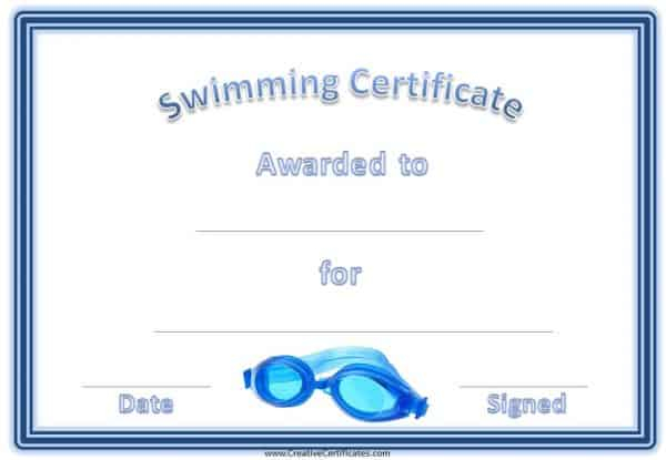 FREE Swimming Certificate Templates  Customize Online Intended For Free Swimming Certificate Templates