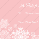 Frosty Pink Christmas Gift Certificate Template With Pink Gift Certificate Template