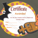 Halloween Award Certificate (Frightening , #11) Pertaining To Halloween Certificate Template