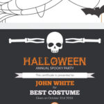 Halloween Best Costume Award Certificate Template For Halloween Certificate Template
