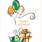 Happy Birthday Card (with Balloons, Quarter Fold) Inside Quarter Fold Birthday Card Template