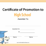 High School Certificate Of Promotion Template Download Printable  Regarding Promotion Certificate Template