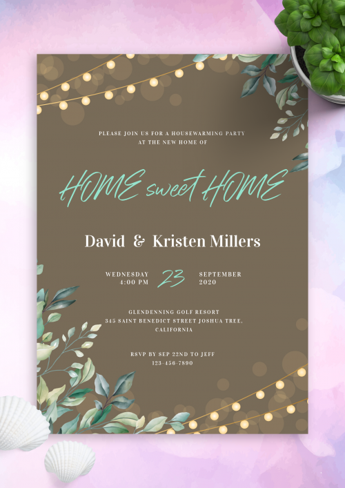 Housewarming Invitations - Download PDF or Order printed With Free Housewarming Invitation Card Template Pertaining To Free Housewarming Invitation Card Template