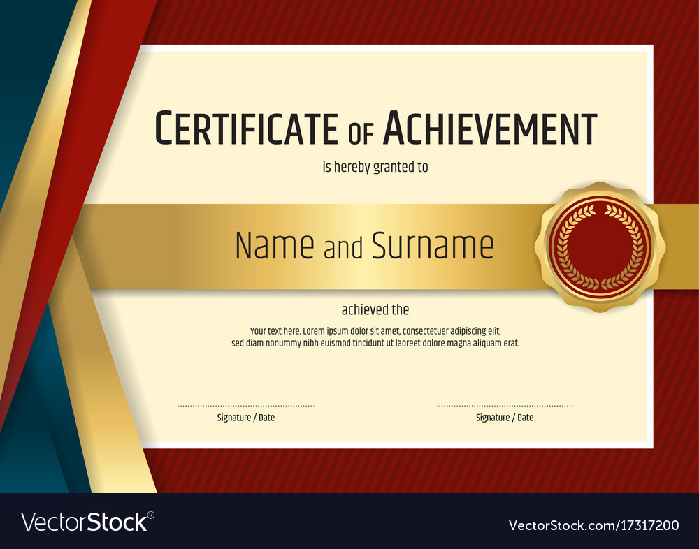 Luxury certificate template with elegant border Vector Image With High Resolution Certificate Template Throughout High Resolution Certificate Template