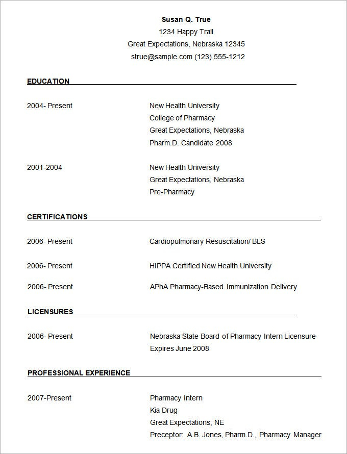 Microsoft Word Resume Template - 11+ Free Samples, Examples  Intended For How To Get A Resume Template On Word For How To Get A Resume Template On Word