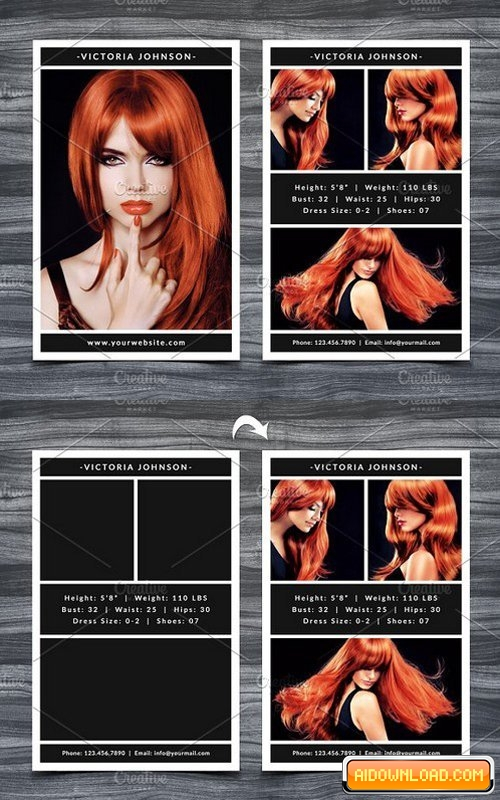 Model Comp Card Template Free Download  Free Graphic Templates  For Free Model Comp Card Template Psd Intended For Free Model Comp Card Template Psd