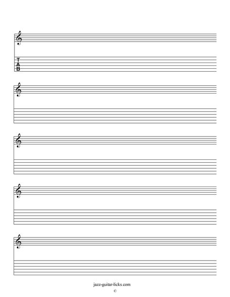 Music Instrument: Free Printable Blank Guitar Tabs Pertaining To Blank Sheet Music Template For Word