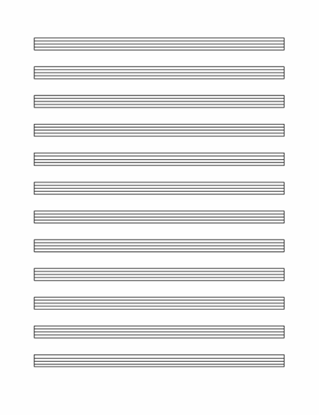 Music Staff Paper (11 Per Page) For Blank Sheet Music Template For Word