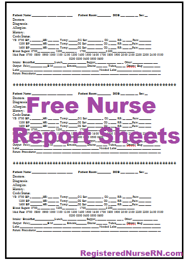 Nursing Report Sheet Templates  Free Report Sheets for Nurses Intended For Nursing Report Sheet Templates Intended For Nursing Report Sheet Templates