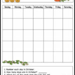 October Learning Calendar Template For Kids (Free Printable  Pertaining To Blank Calendar Template For Kids