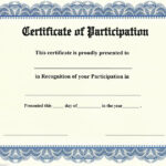 Participation Award Certificate Template  PDF Template With Participation Certificate Templates Free Download