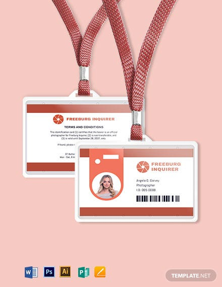 Photographer ID Card Format Template - Word (DOC)  PSD  Apple  With Regard To Photographer Id Card Template Throughout Photographer Id Card Template